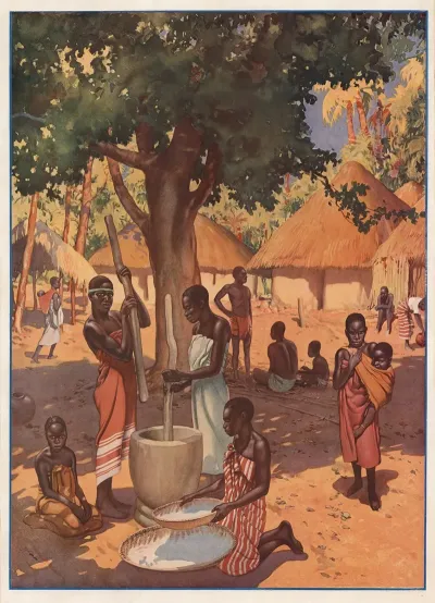 Africa Village Scene