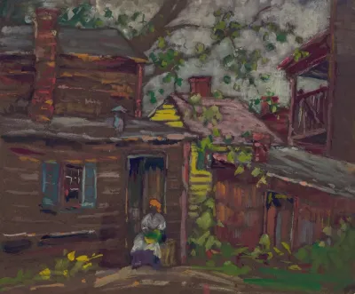 African American Sitting In The Doorway Of A Frame House In Washington Dc