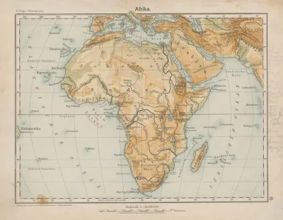 Afrika Flufs Und Gebirgskarte
