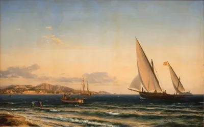 Aften Ved Middelhavet I Baggrunden Marseille Og Oen If