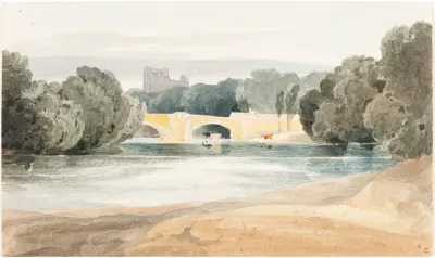 After John Sell Cotman Bridge At Knaresborough