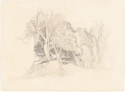After John Sell Cotman Landscape With Trees