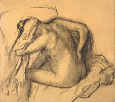 After The Bath Woman Drying Her Hair
