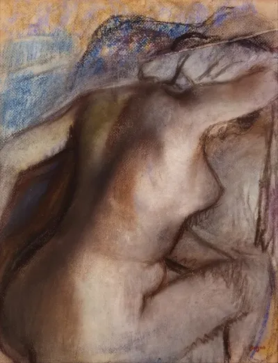 After The Bath Woman Drying Herself