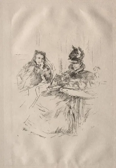 Afternoon Tea Mrs Phillips And Mrs Charles Whibley