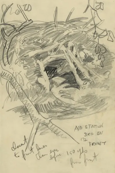 Aid Station 3rd Bn 132 Front