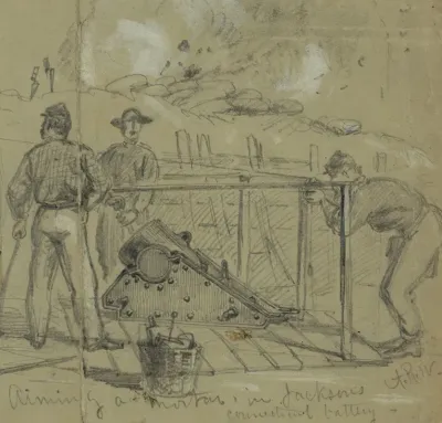 Aiming A Mortar In Jacksons Connecticut Battery
