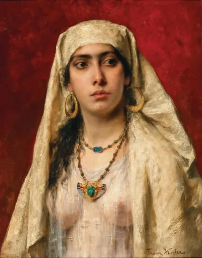 Ajuscha An Oriental Woman With A Scarab Necklace