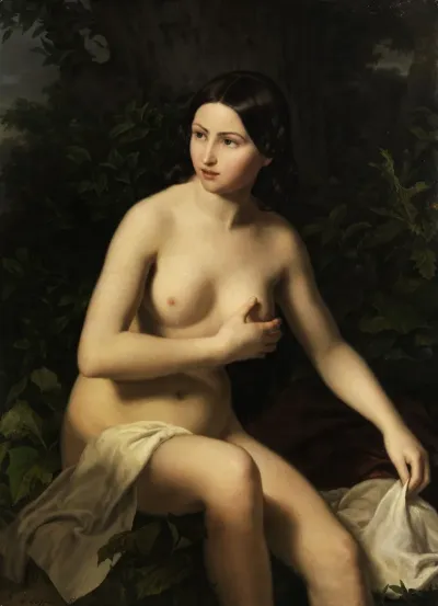 Akt Sitzendes Madchen