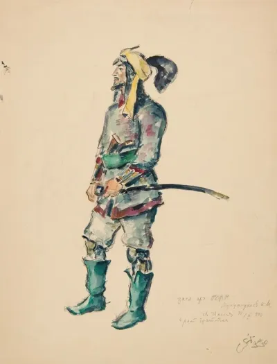 Aktor Kasim Konstanty Muchutdinowicz Muchutdinow 1896 1964 W Kostiumie Do Roli Tuhaj Beja