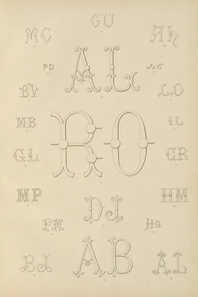 Album De Chiffres Monogrammes Couronnes De Noblesse Françaises Et Etrangeres Pl 005
