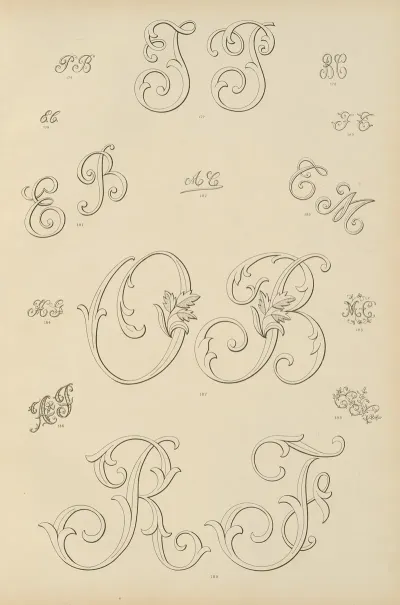 Album De Chiffres Monogrammes Couronnes De Noblesse Françaises Et Etrangeres Pl 013