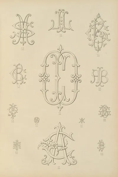 Album De Chiffres Monogrammes Couronnes De Noblesse Françaises Et Etrangeres Pl 019
