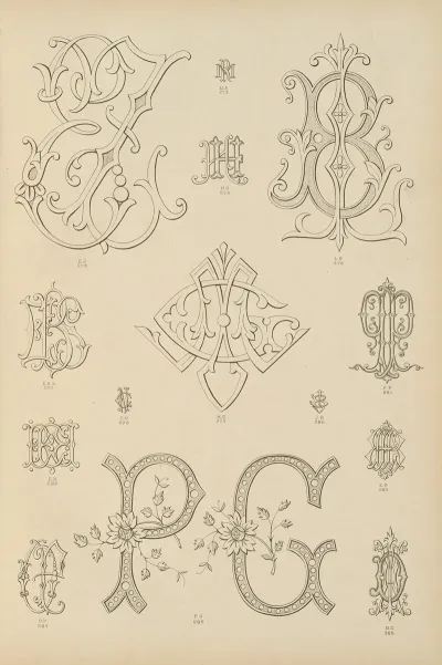 Album De Chiffres Monogrammes Couronnes De Noblesse Françaises Et Etrangeres Pl 021