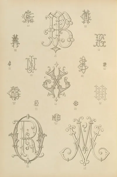 Album De Chiffres Monogrammes Couronnes De Noblesse Françaises Et Etrangeres Pl 022