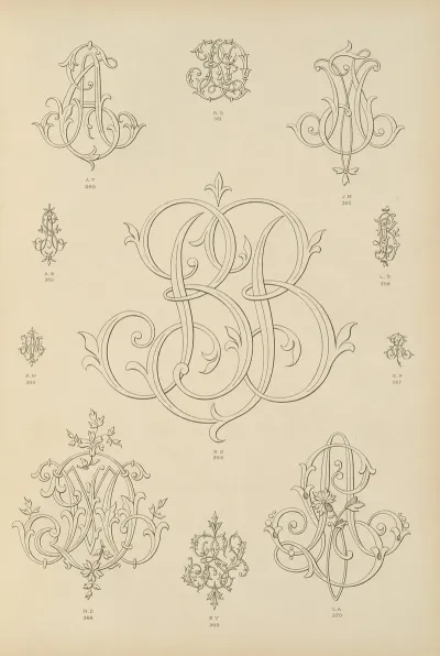 Album De Chiffres Monogrammes Couronnes De Noblesse Françaises Et Etrangeres Pl 029