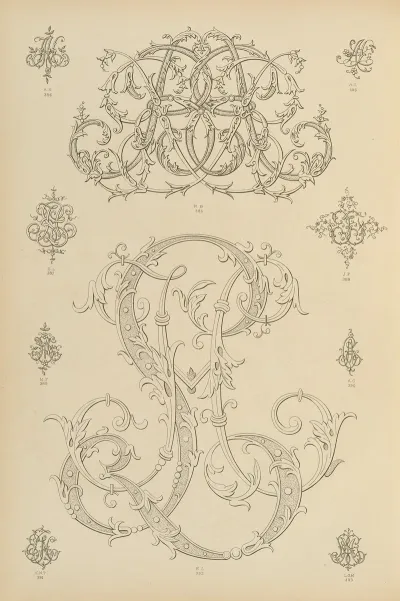 Album De Chiffres Monogrammes Couronnes De Noblesse Françaises Et Etrangeres Pl 032