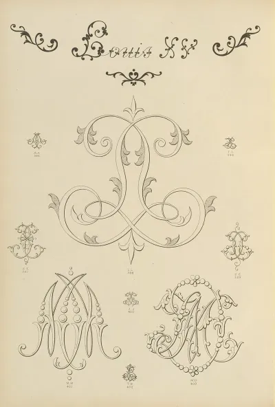 Album De Chiffres Monogrammes Couronnes De Noblesse Françaises Et Etrangeres Pl 034