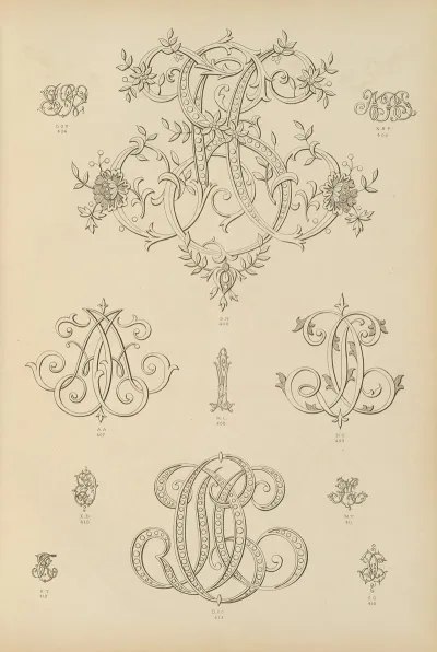 Album De Chiffres Monogrammes Couronnes De Noblesse Françaises Et Etrangeres Pl 035