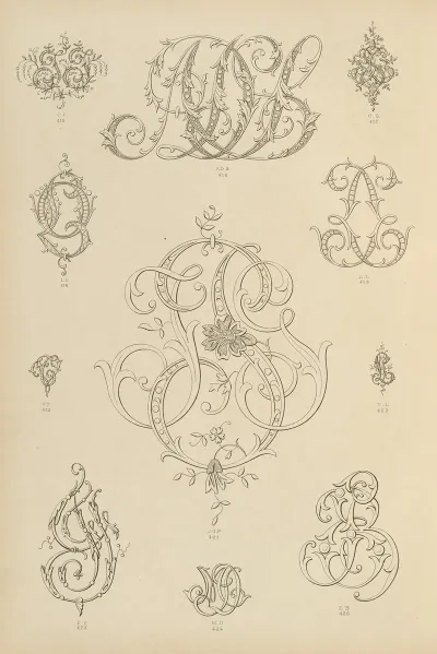 Album De Chiffres Monogrammes Couronnes De Noblesse Françaises Et Etrangeres Pl 036