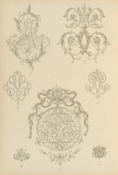 Album De Chiffres Monogrammes Couronnes De Noblesse Françaises Et Etrangeres Pl 044