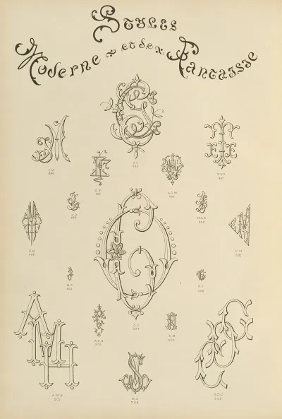 Album De Chiffres Monogrammes Couronnes De Noblesse Françaises Et Etrangeres Pl 048