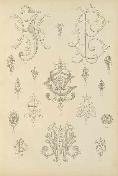 Album De Chiffres Monogrammes Couronnes De Noblesse Françaises Et Etrangeres Pl 049