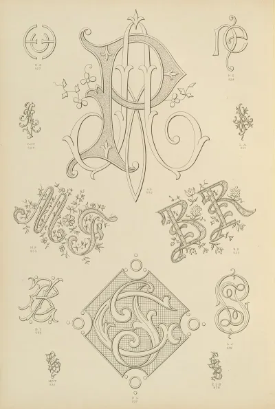 Album De Chiffres Monogrammes Couronnes De Noblesse Françaises Et Etrangeres Pl 050