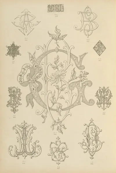 Album De Chiffres Monogrammes Couronnes De Noblesse Françaises Et Etrangeres Pl 052