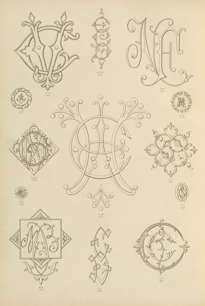 Album De Chiffres Monogrammes Couronnes De Noblesse Françaises Et Etrangeres Pl 054