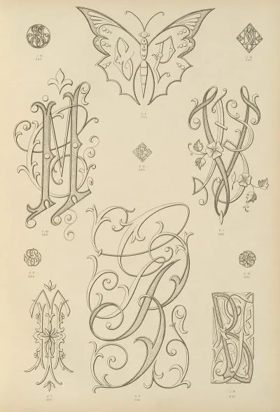Album De Chiffres Monogrammes Couronnes De Noblesse Françaises Et Etrangeres Pl 055