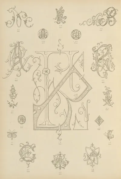 Album De Chiffres Monogrammes Couronnes De Noblesse Françaises Et Etrangeres Pl 058
