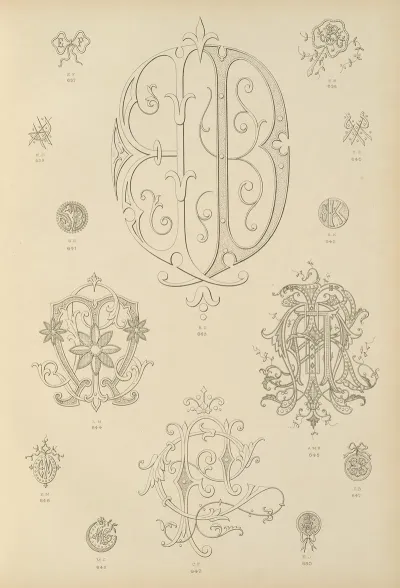 Album De Chiffres Monogrammes Couronnes De Noblesse Françaises Et Etrangeres Pl 059