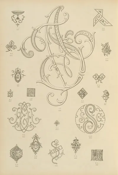 Album De Chiffres Monogrammes Couronnes De Noblesse Françaises Et Etrangeres Pl 060