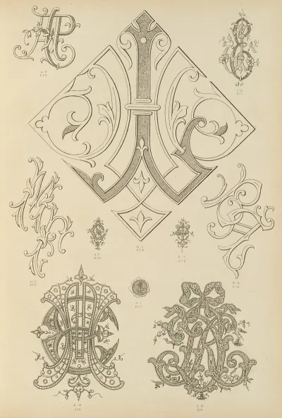 Album De Chiffres Monogrammes Couronnes De Noblesse Françaises Et Etrangeres Pl 061