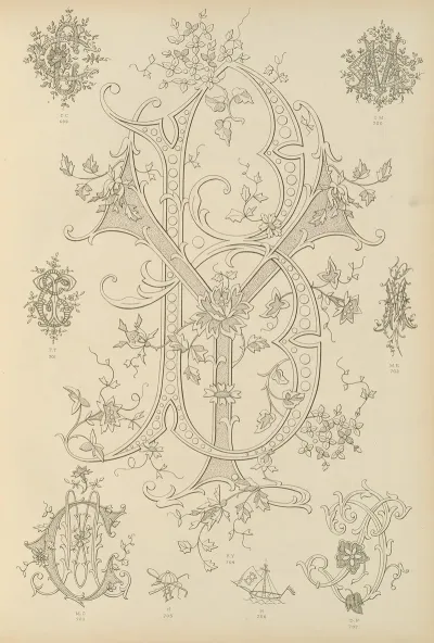 Album De Chiffres Monogrammes Couronnes De Noblesse Françaises Et Etrangeres Pl 065