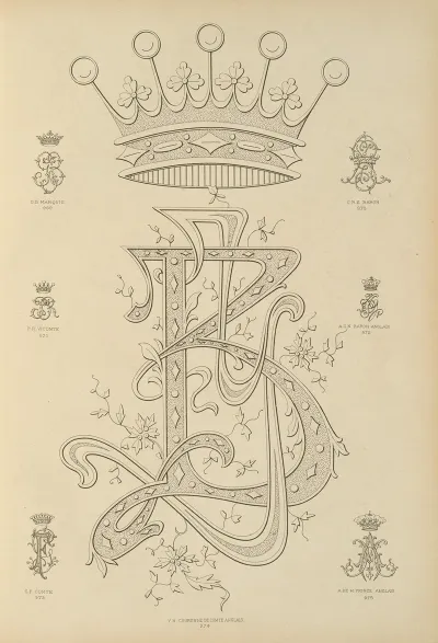 Album De Chiffres Monogrammes Couronnes De Noblesse Françaises Et Etrangeres Pl 089