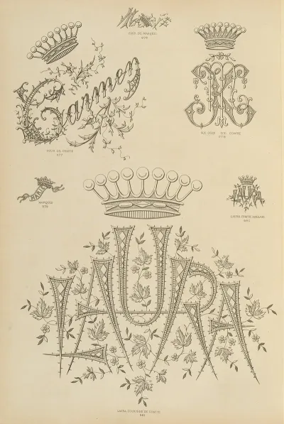 Album De Chiffres Monogrammes Couronnes De Noblesse Françaises Et Etrangeres Pl 090