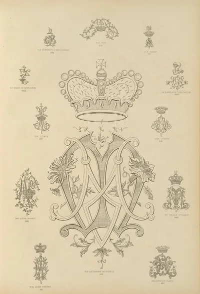 Album De Chiffres Monogrammes Couronnes De Noblesse Françaises Et Etrangeres Pl 091