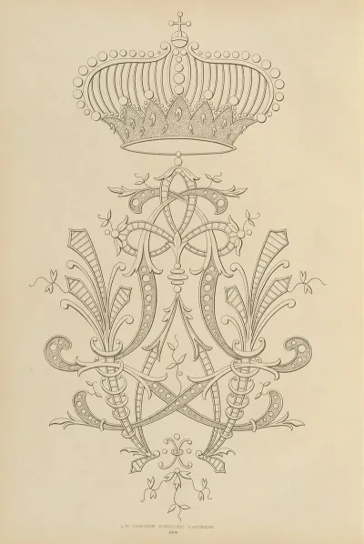 Album De Chiffres Monogrammes Couronnes De Noblesse Françaises Et Etrangeres Pl 092