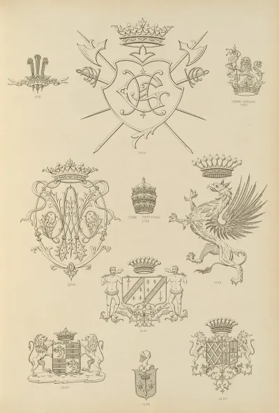 Album De Chiffres Monogrammes Couronnes De Noblesse Françaises Et Etrangeres Pl 097