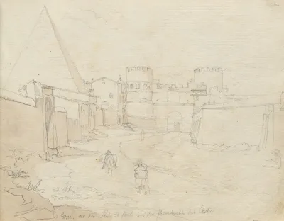 Album With Views Of Rome And Surroundings Landscape Studies Page 06a Rome Von Der Porta St Paolo