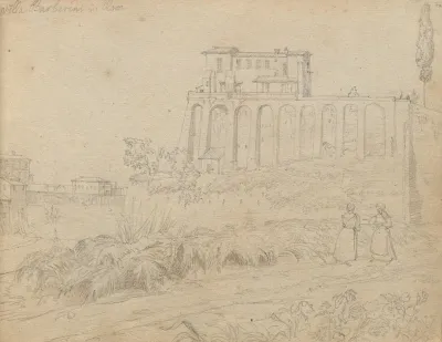 Album With Views Of Rome And Surroundings Landscape Studies Page 07a Villla Barberini In Rome