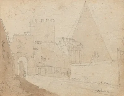 Album With Views Of Rome And Surroundings Landscape Studies Page 08a Porta St Paolo