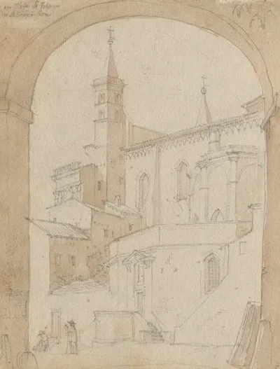 Album With Views Of Rome And Surroundings Landscape Studies Page 18a Saint John Lateran Rome
