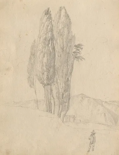 Album With Views Of Rome And Surroundings Landscape Studies Page 20a Trees