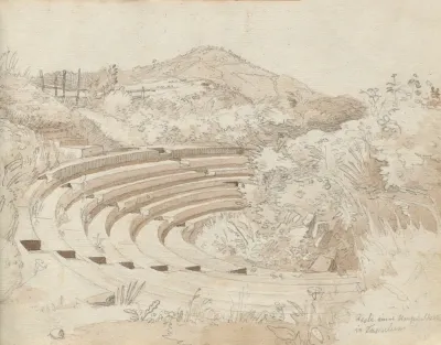 Album With Views Of Rome And Surroundings Landscape Studies Page 25a Amphitheater Tusculum
