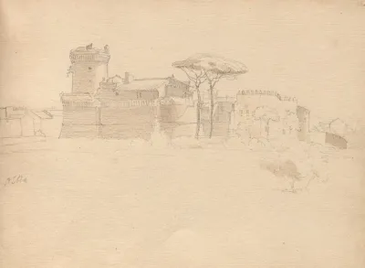 Album With Views Of Rome And Surroundings Landscape Studies Page 28a Ostia