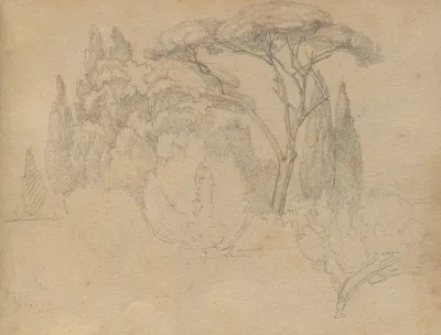Album With Views Of Rome And Surroundings Landscape Studies Page 29a Landscape Study