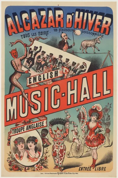 Alcazar Dhiver Tous Les Soirs 10 Faubourg Poissonniere English Music Hall Troupe Anglaise Entree Libre